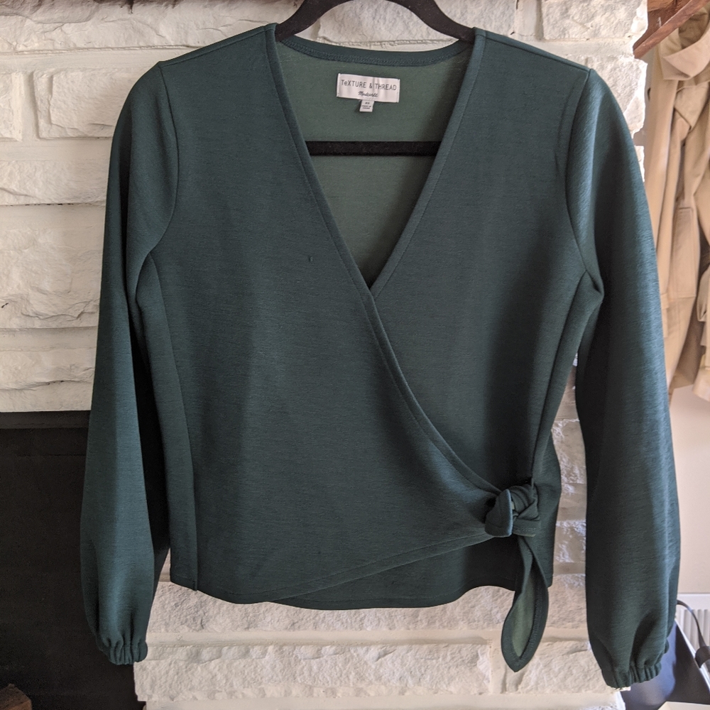 Madewell Teal Wrap Blouse